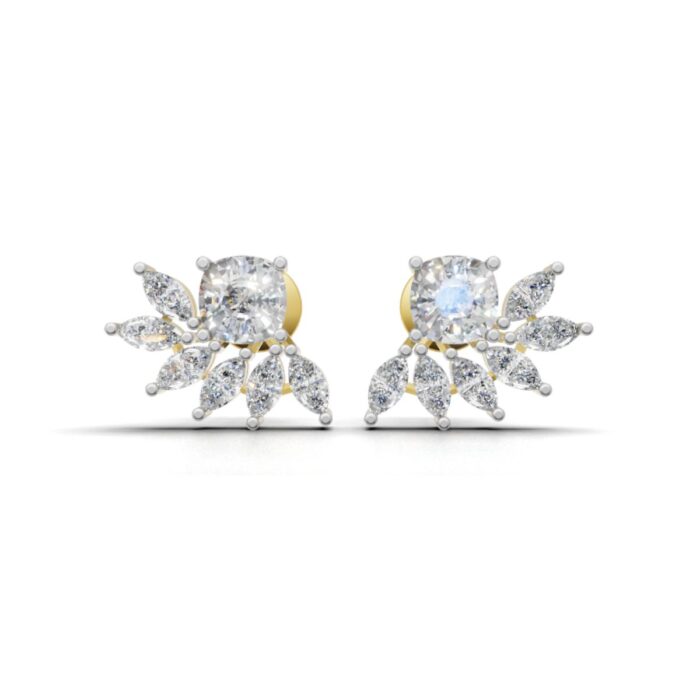 Gold Luxe Sparkle Cushion Diamond Earrings