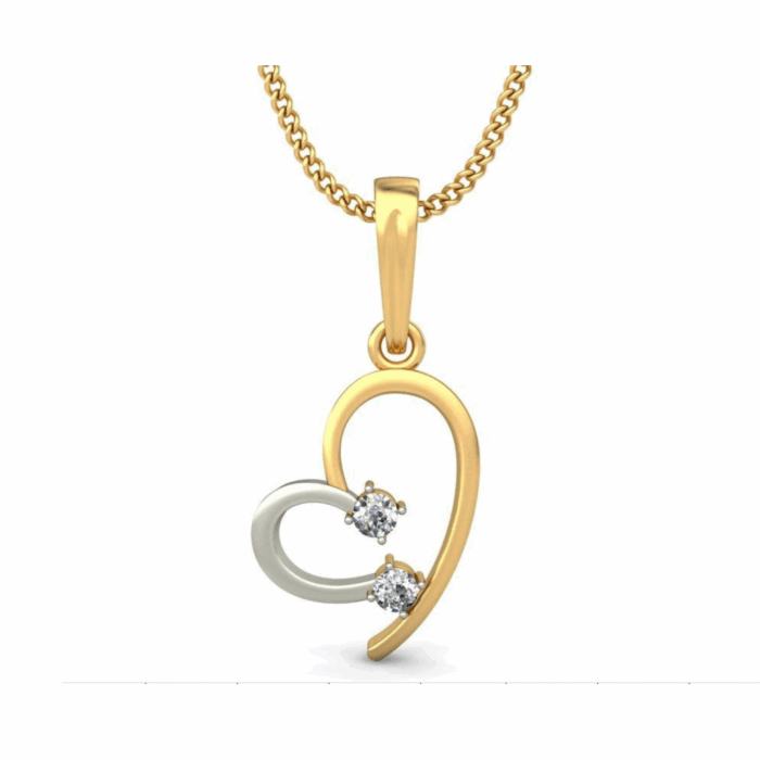 Avarta Jewellery Dual Tone Heart Pendant With Lab Grown Diamond - Image 6