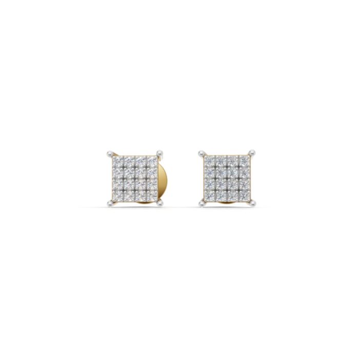 Gold Unisex Stud Earrings with Lab-Grown Diamonds – BIS Hallmarked, SGL Certified - Image 3