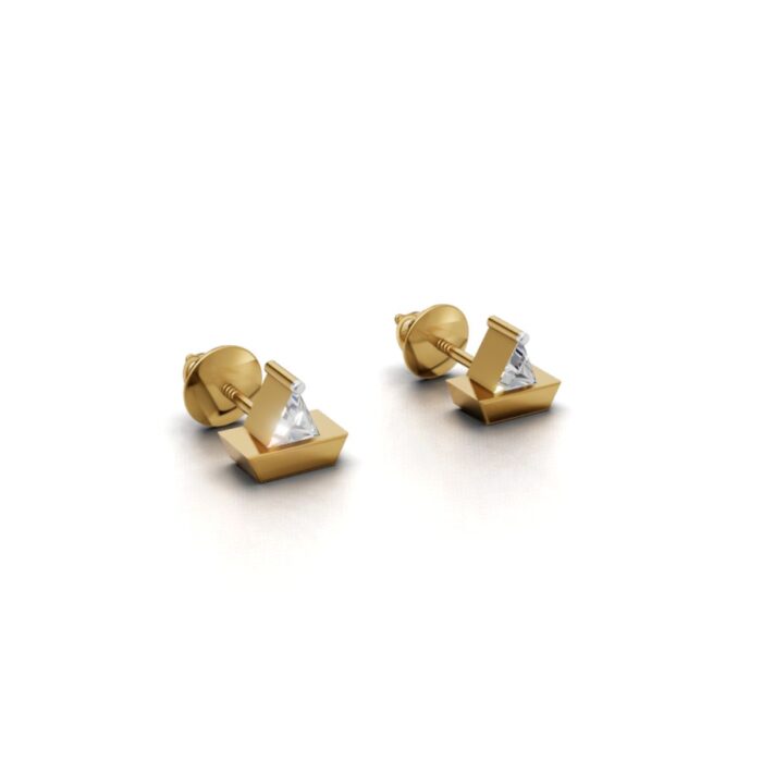 Avarta Gold Boat Diamond Earrings for Kids - Image 3