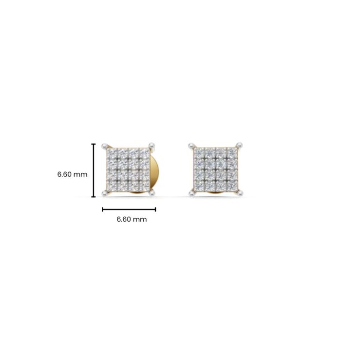 Gold Unisex Stud Earrings with Lab-Grown Diamonds – BIS Hallmarked, SGL Certified - Image 5