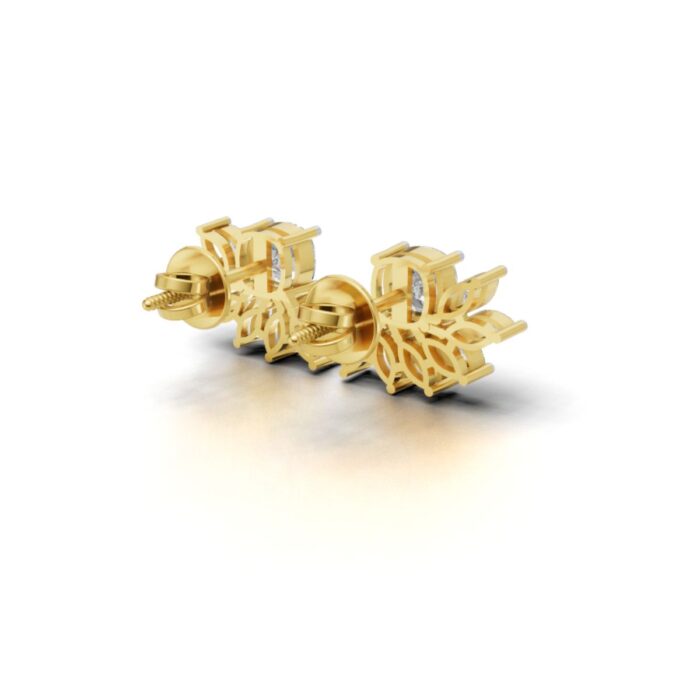 Avarta Gold Luxe Sparkle Cushion Diamond Earrings - Image 4