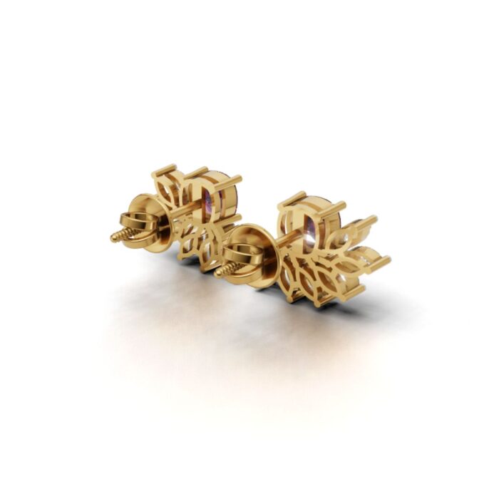 Avarta Gold Luxe Cushion Ruby Lab Diamond Earrings - Image 5