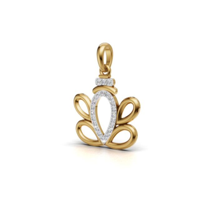 Avarta Gothic Gold Diamond Ganesh Pendant - Image 2