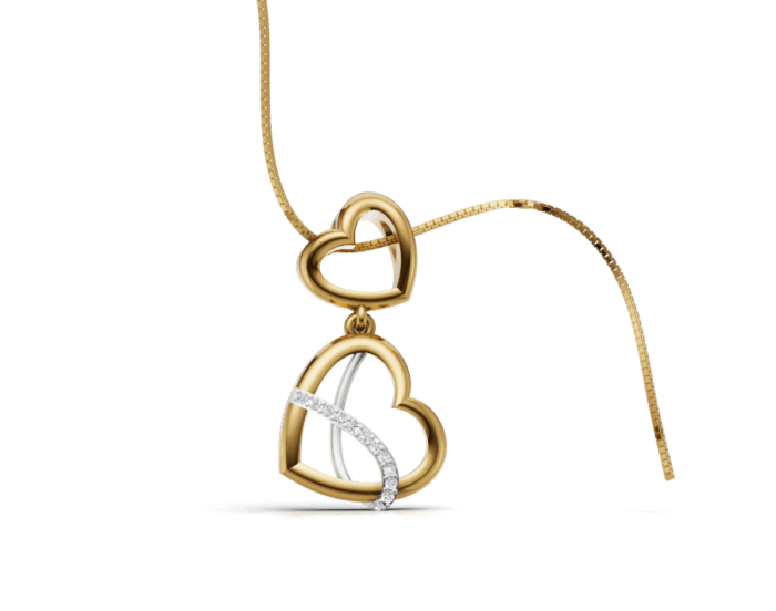 Double Heart Diamond Pendant
