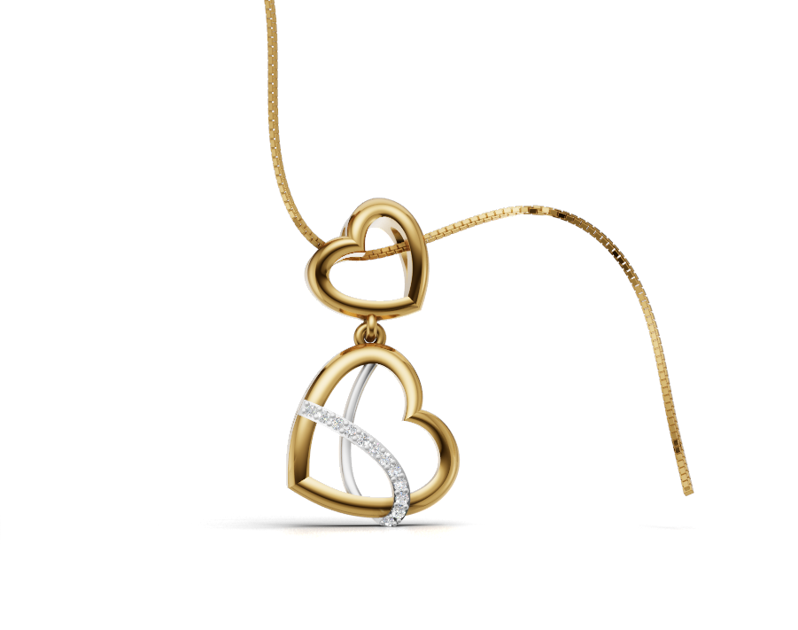 Double Heart Diamond Pendant