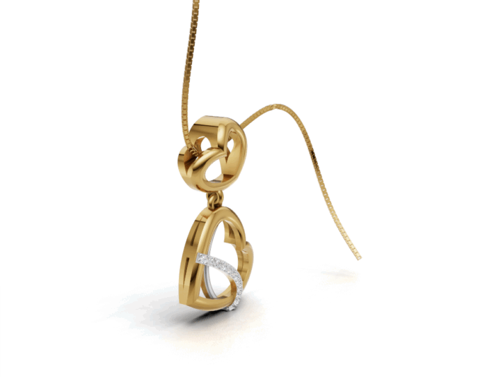 Avarta Mesmerizing Double Heart Diamond Pendant - Image 2