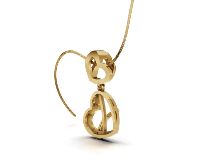 Avarta Mesmerizing Double Heart Diamond Pendant - Image 4