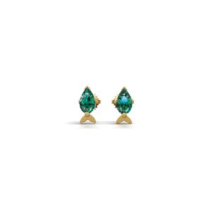 Avarta Gold Marine Emerald Earrings for Kids