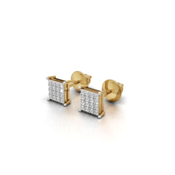 Gold Unisex Stud Earrings with Lab-Grown Diamonds – BIS Hallmarked, SGL Certified - Image 4