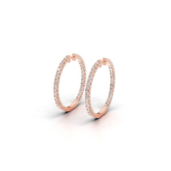 Avarta Rose Gold Diamond Bali Earring For Girls and Women - Image 7