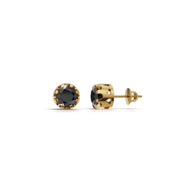 Avarta Sterling Silver 1.50 Carat Black Each Solitaire Earrings
