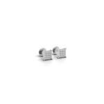 White Gold Unisex Stud Earrings with Lab-Grown Diamonds