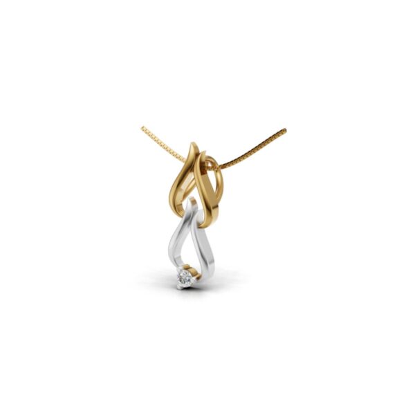 Avarta Jewellery Dual Tone Gold Lab Diamond Pendant - Image 3