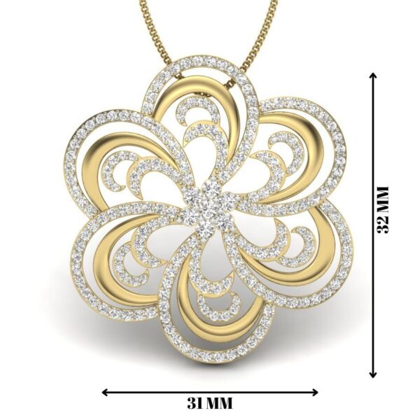 Avarta Jewellery Designer Floral Lab Grown Diamond Pendant - Image 2