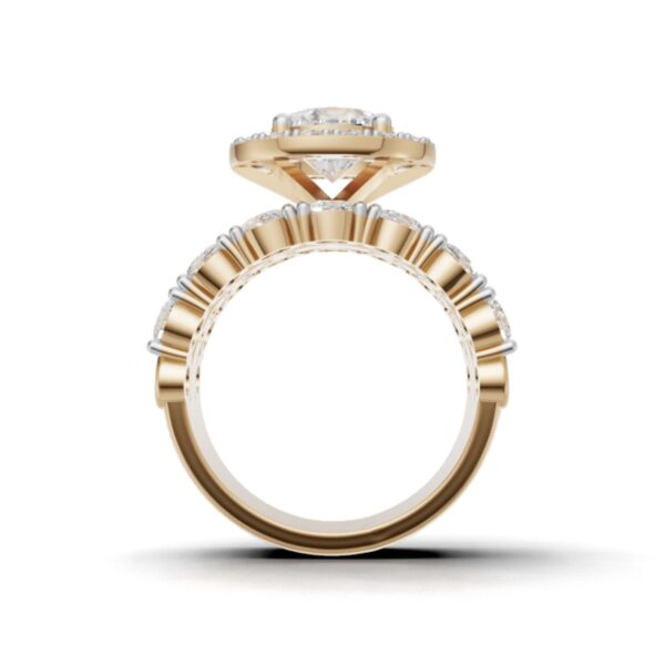 Avarta Gold 1.50 Ct Solitaire Lab Diamond Wedding Ring with 2.10 Ct Accent Diamonds - Image 3