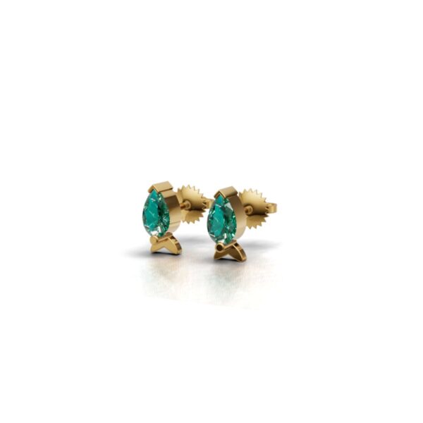 Avarta Gold Marine Emerald Earrings for Kids - Image 3