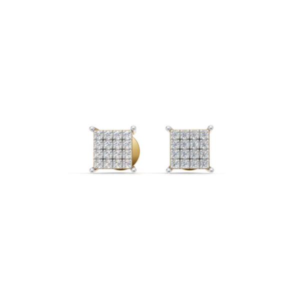 Gold Unisex Stud Earrings with Lab-Grown Diamonds – BIS Hallmarked, SGL Certified - Image 3