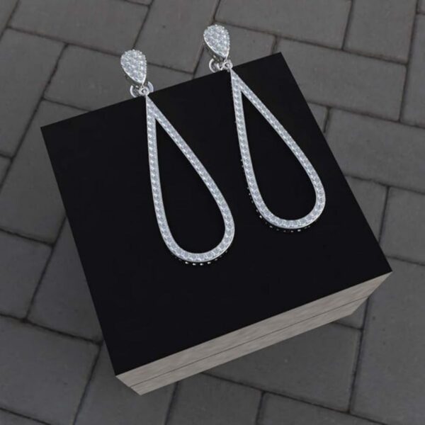 Avarta Jewellery Bold Silver Earrings for Women High-Polish Elegant Design Long Earrings - Image 2