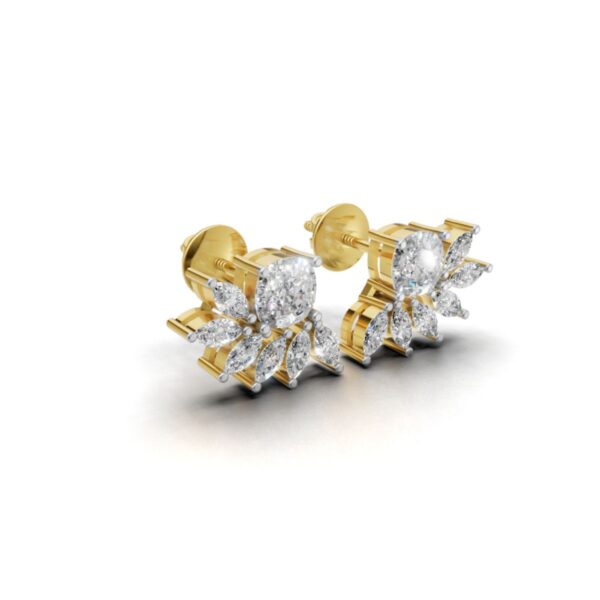 Avarta Gold Luxe Sparkle Cushion Diamond Earrings - Image 3