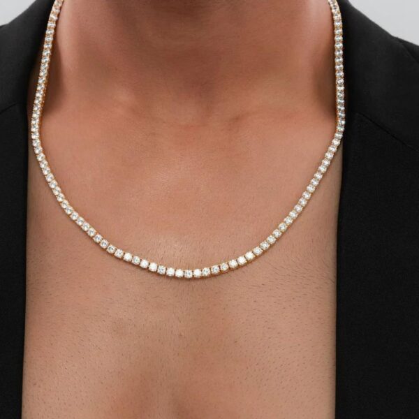 Avarta Jewellery 92.5 Sterling Silver 25 Cents Each Tennis Necklace With 30 Carat Moissanite - Image 2