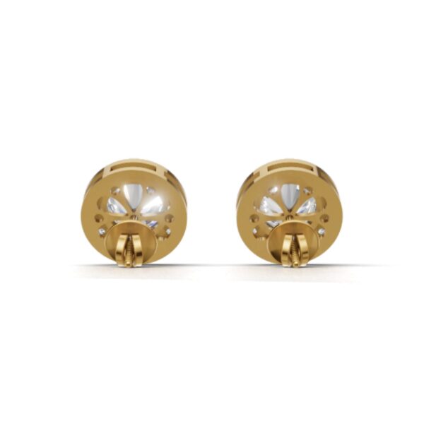 Avarta Sterling Silver 2 Carat Halo Solitaire Stud Earring - Image 5