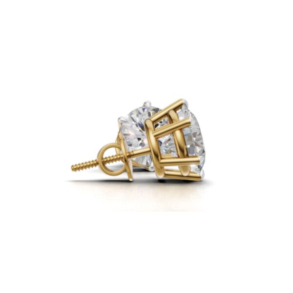 Avarta 18k Gold 2 Carat Each Moissanite Solitaire Studs Earring For Girls & Women - Image 5