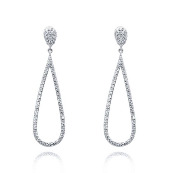 Avarta Jewellery Bold Silver Earrings for Women High-Polish Elegant Design Long Earrings - Image 3