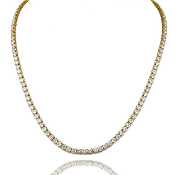 Avarta Jewellery 92.5 Sterling Silver 25 Cents Each Tennis Necklace With 30 Carat Moissanite