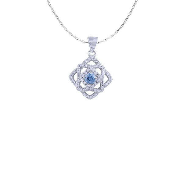 Avarta Jewellery Sterling Silver Blue Tourmaline Pendant Set With Chain - Image 3