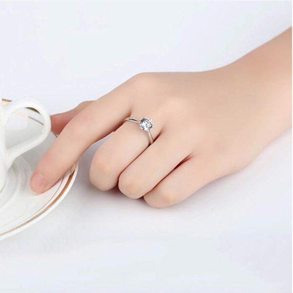 Avarta 92.5 Sterling Silver 0.80 Carat Solitaire Engagement Ring For Girls & Women - Image 2