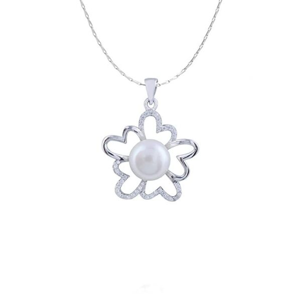Avarta Jewellery Sterling Silver Pearl Pendant Set With Chain - Image 4