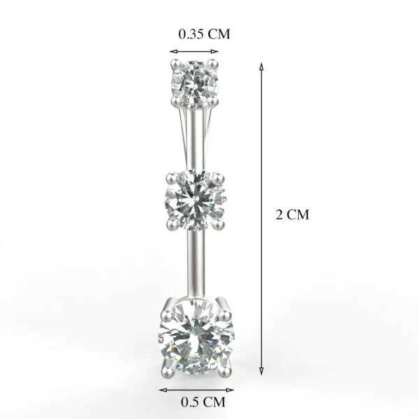 Avarta Sterling Silver Solitaire American Diamond Trilogy Pendant With Chain - Image 3