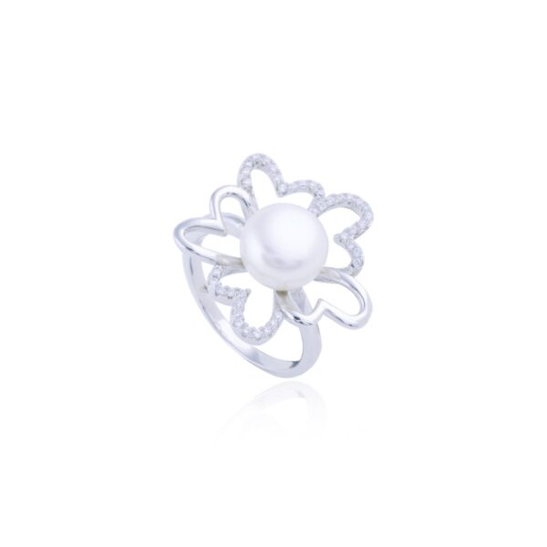 Avarta Jewellery Sterling Silver Vigorous Pearl Pendant Set With Chain & Ring - Image 4