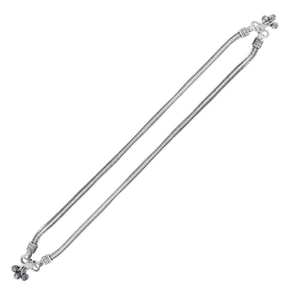 Avarta Sterling Silver Oxidized Anklet for Girls & Women