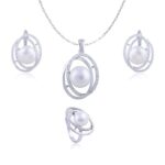Avarta Jewellery Sterling Silver Pearl Pendant Set