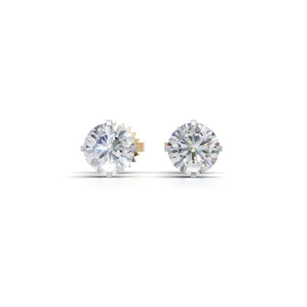 Avarta Jewellery Gold 25 Cents Each Lab Diamond Solitaire Stud Earring - Image 3