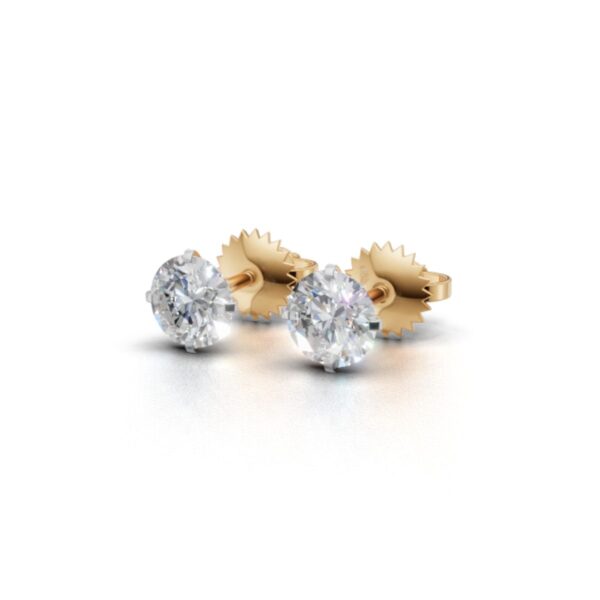 Avarta Jewellery Gold 25 Cents Each Lab Diamond Solitaire Stud Earring - Image 4