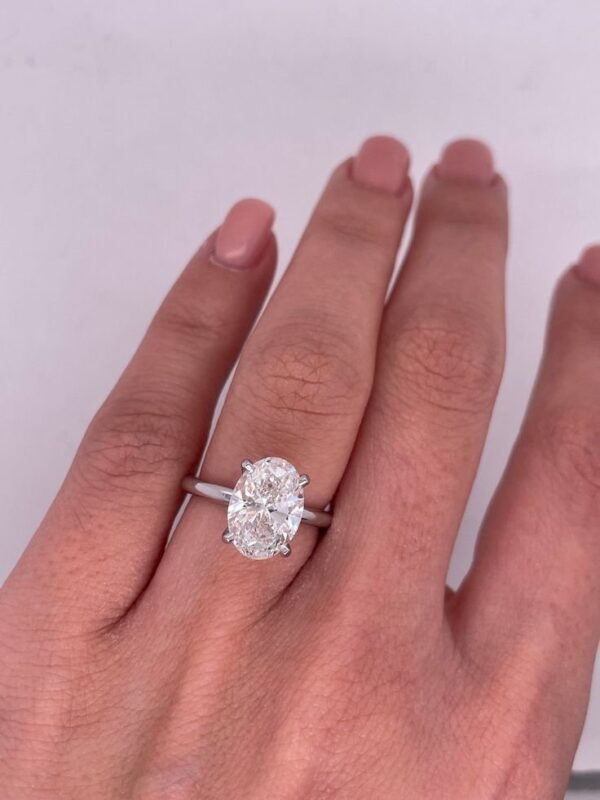 Avarta Jewellery 2.50 Carat Oval Solitaire Ring With Lab Diamonds - Image 3