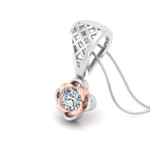 Avarta Jewellery Dual Tone Solitaire Pendant With Lab Grown Diamond