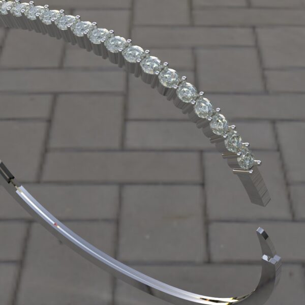 Avarta Sterling Silver American Diamond Kada or Hand Cuff - Image 4
