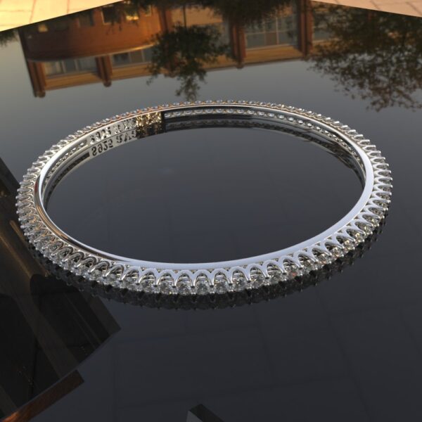 Avarta Jewellery 92.5 Sterling Silver Line Diamond Bangle Pair For Girls & Women - Image 5