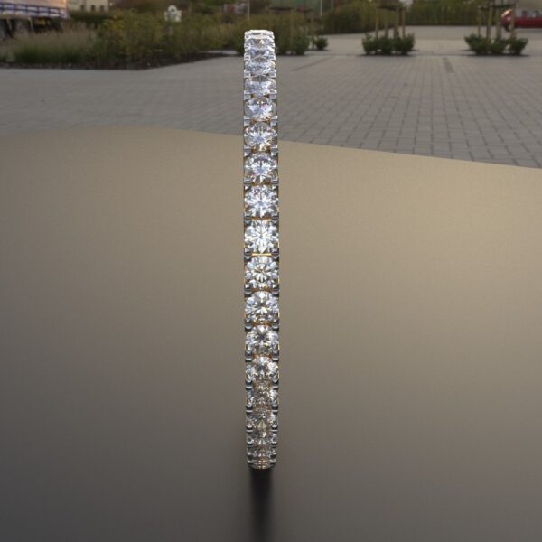 Avarta Jewellery Sterling Silver Line Diamond Bangle With 0.35 Carat Each Diamond & Gold Polish - Image 3