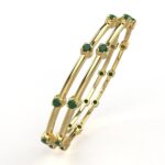 Avarta Jewellery 92.5 Sterling Silver Emerald Bangle Pair For Girls & Women