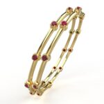 Avarta Jewellery 92.5 Sterling Silver Ruby Bangle Pair With Ruby Gemstone For Girls & Women