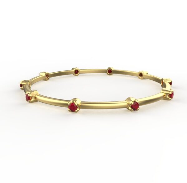 Avarta Jewellery 92.5 Sterling Silver Ruby Bangle Pair With Ruby Gemstone For Girls & Women - Image 2