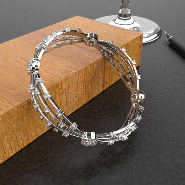 Avarta Jewellery 92.5 Sterling Silver American Diamond Bangle For Girls & Women - Image 3