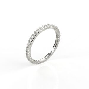 Avarta Jewellery Sterling Silver 30 Cents Each Line Diamond Bangle