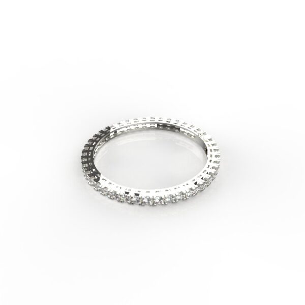 Avarta Jewellery Sterling Silver 30 Cents Each Line Diamond Bangle - Image 2