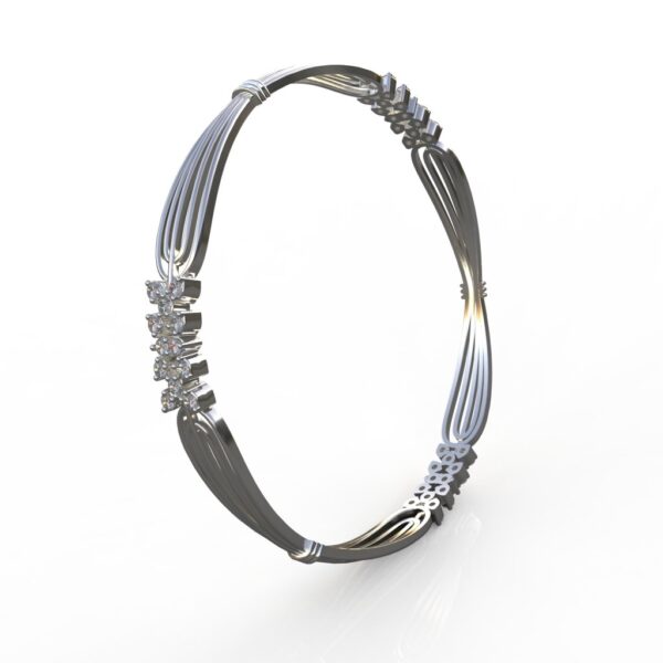 Avarta Jewellery Sterling Silver Bangle In Wire Design